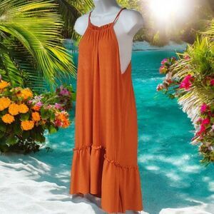 Mojito high low flowy beach chic summer dress swim cover up party